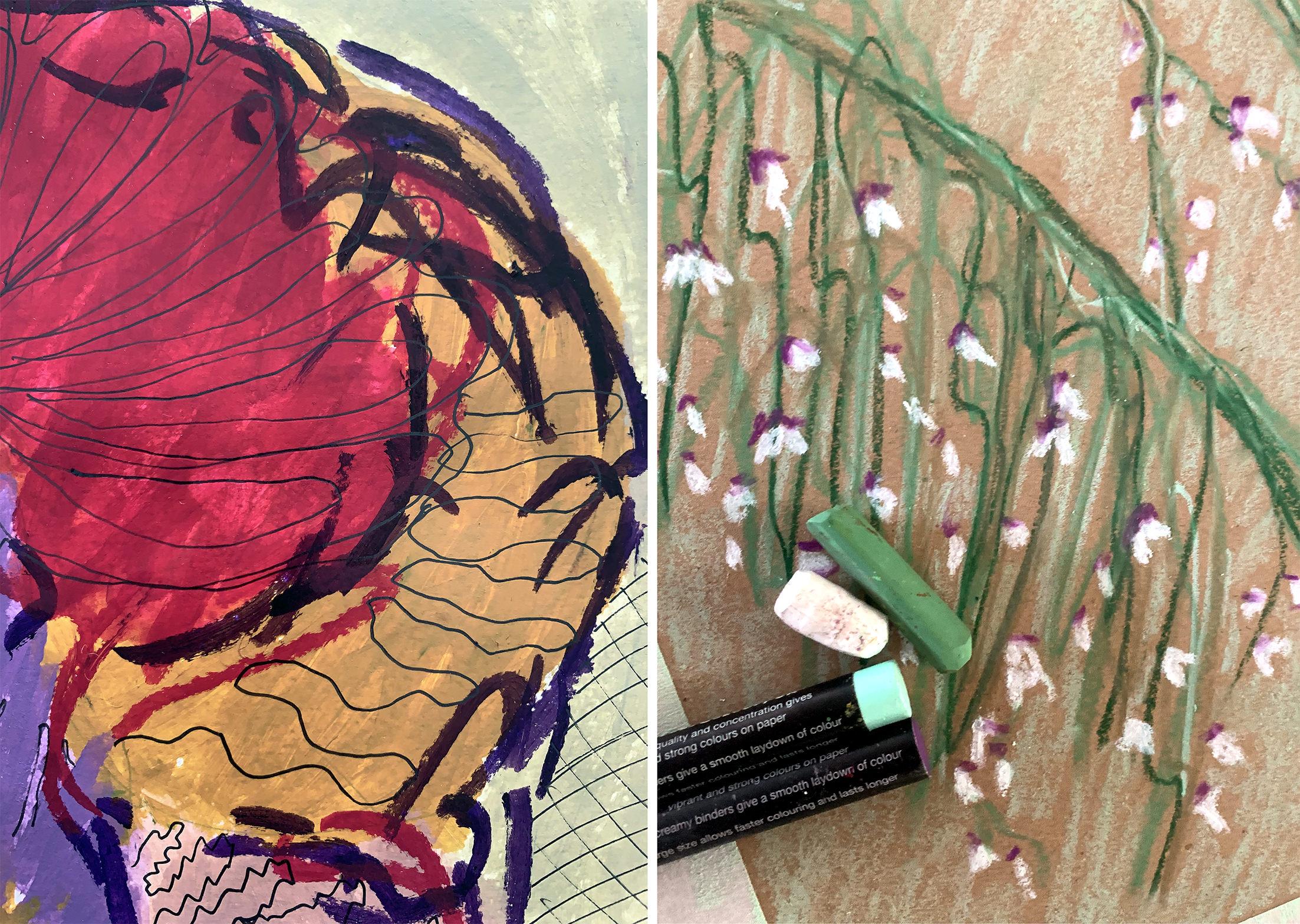 botanical abstract painting workshop